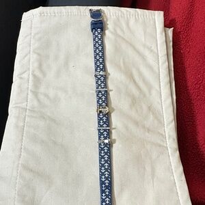 2/$15 KEEP Collective silicone, navy, and white bracelet with slide charms